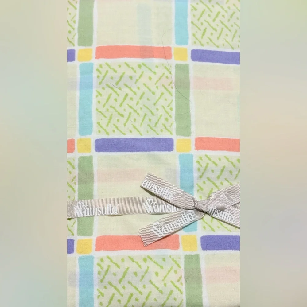 Wamsutta Supercale Plus Fitted Sheet Tailor Check Double Cotton Blend Vintage
